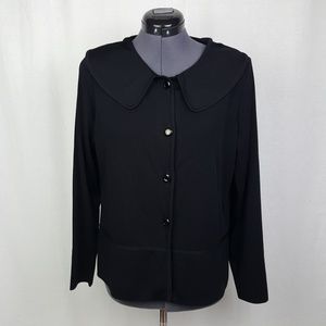Exclusively Misook Black Button Up Blazer Cardigan